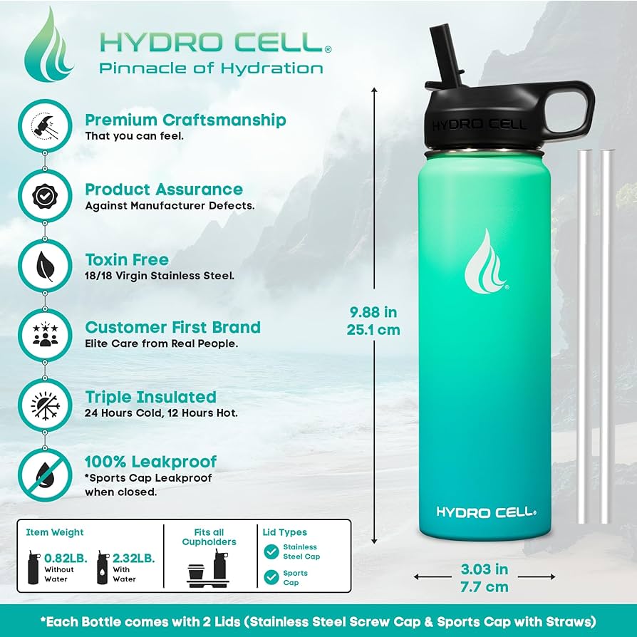 Amazon.com: HYDRO CELL Stainless Steel Insulated Water